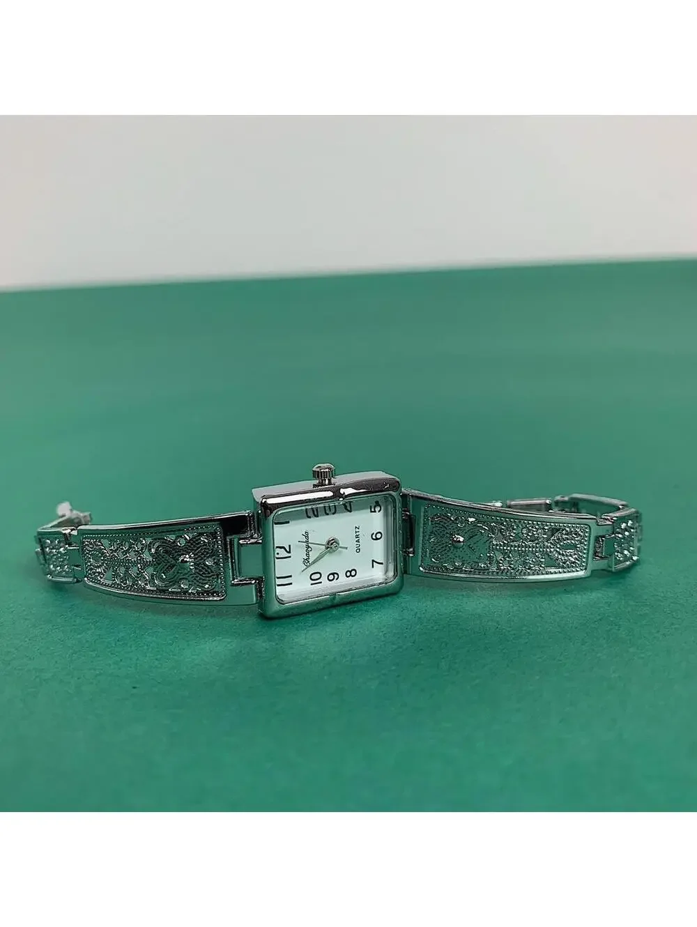 Y2K 2000s Vintage Style Cute Rectangular Butterfly Silver Classy Quartz Watch